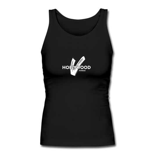 Hollywood V Fitness Women's Longer Length Fitted Tank - black